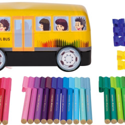 Фломастеры Faber-Castell Connector Школьный автобус 33 цвета 10 клипс