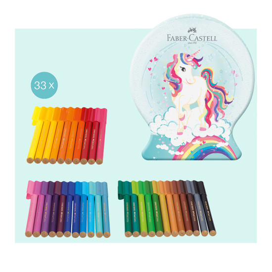 Фломастеры Faber-Castell Connector Единорог 33 цвета