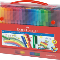 Фломастеры Faber-Castell Connector 60 цветов в кейсе