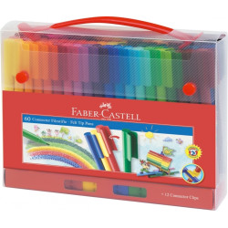 Фломастеры Faber-Castell Connector 60 цветов в кейсе