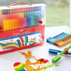 Фломастеры Faber-Castell Connector 80 цветов в кейсе