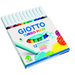 Фломастеры Giotto Turbo Maxi 12 цветов смываемые