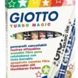Фломастеры Giotto Turbo Glitter 8шт с ластиком