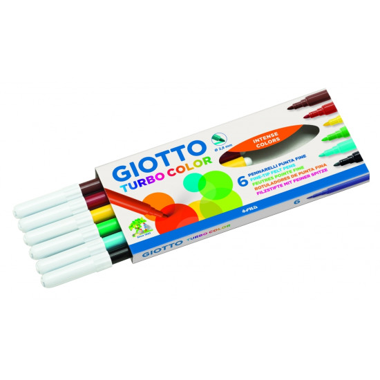 Фломастеры Giotto Turbo Color 6шт моющиеся