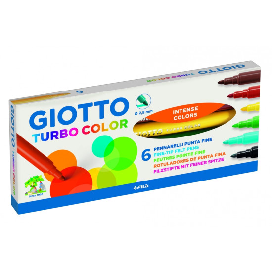 Фломастеры Giotto Turbo Color 6шт моющиеся