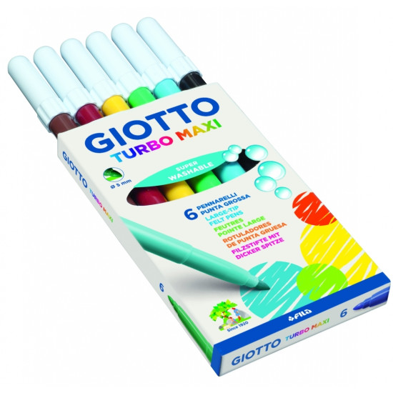 Фломастеры Giotto Turbo Maxi 6шт моющиеся