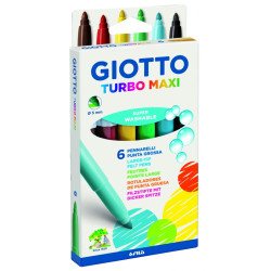 Фломастеры Giotto Turbo Maxi 6шт моющиеся