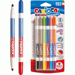 Flomāsteri CARIOCA BI-COLOR, 6x2 krāsas