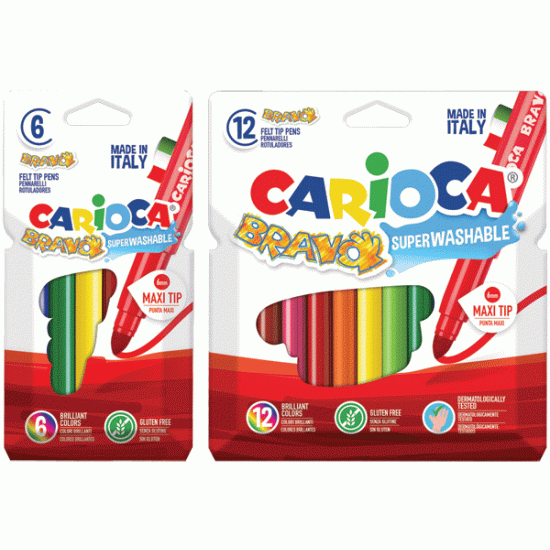 Flomāsteri CARIOCA BRAVO, 12 krāsas