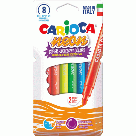 Flomāsteri CARIOCA NEON, 8 krāsas