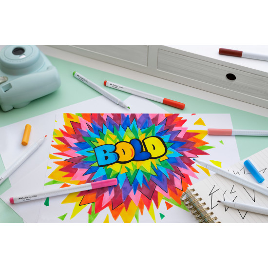 Набор широких фломастеров Faber-Castell "Grip Broadpen 2.5", Multicolor, Удобный Захват