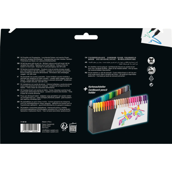 Otu tipa flomāsteri Faber-Castell Black Edition 50 krāsas