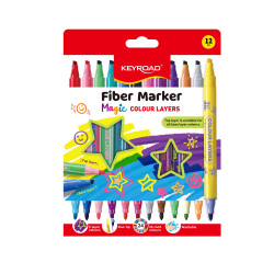 Flomasteri Keyroad Magic, divpusīgi, 12 krāsas + 1 maģiskais flomasters