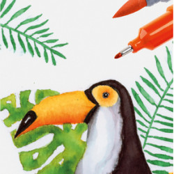 Akvareļu marķieri Faber-Castell Goldfaber Aqua, divpusēji, 4 krāsas, Leaves