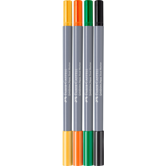 Akvareļu marķieri Faber-Castell Goldfaber Aqua, divpusēji, 4 krāsas, Leaves
