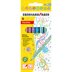 Фломастеры Eberhard Faber Pastel 8 цветов с блестками