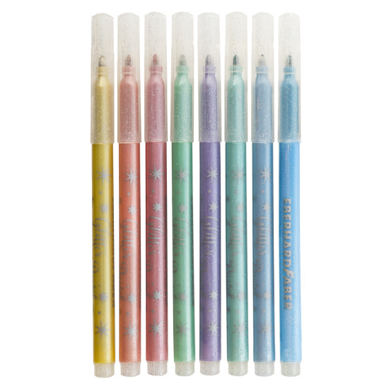 Фломастеры Eberhard Faber Pastel 8 цветов с блестками