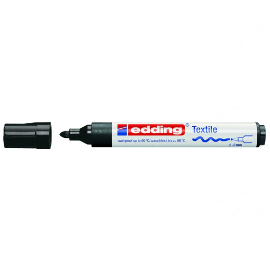Tekstila marķieris Edding 4500, 2-3mm, konisks, melns