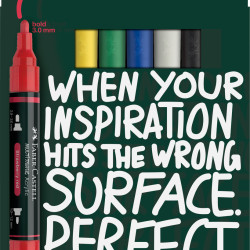 Akrüülmarkerid Faber-Castell Multimark 6-värvi põhivärvid