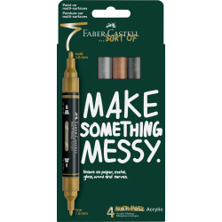 Akrüülmarkerid Faber-Castell Multimark 4-värvi metallik