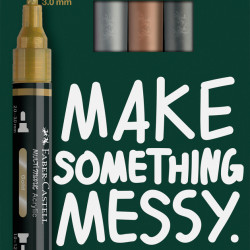 Akrüülmarkerid Faber-Castell Multimark 4-värvi metallik