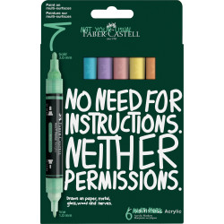 Akrüülmarkerid Faber-Castell Multimark 6-värvi pastell