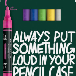 Akrüülmarkerid Faber-Castell Multimark 6-värvi intensiivsed