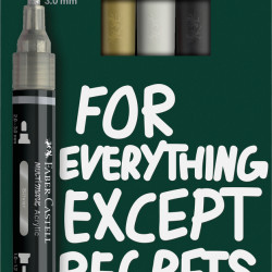 Akrüülmarkerid Faber-Castell Multimark 4-värvi klassikalised
