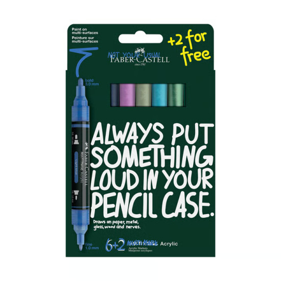 Akrüülmarker Multimark komplekt 6+2 värv Frost