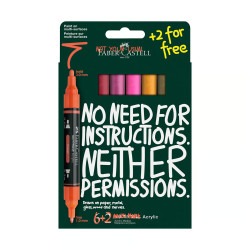 Akrüülmarker Multimark komplekt 6+2 värv Flame