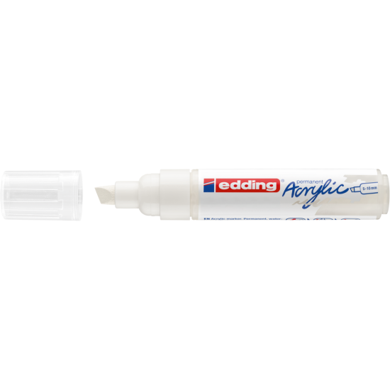 Akrila marķieris Edding 5000 5-10mm, nošķelts, balts
