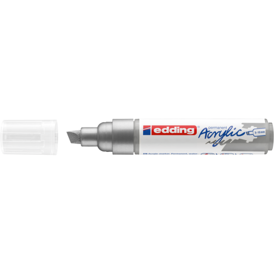 Akrila marķieris Edding 5000 5-10mm, nošķelts, sudraba