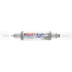 Akrila marķieris Edding 5400 2-10mm, divpusējs, nošķelts, sudraba