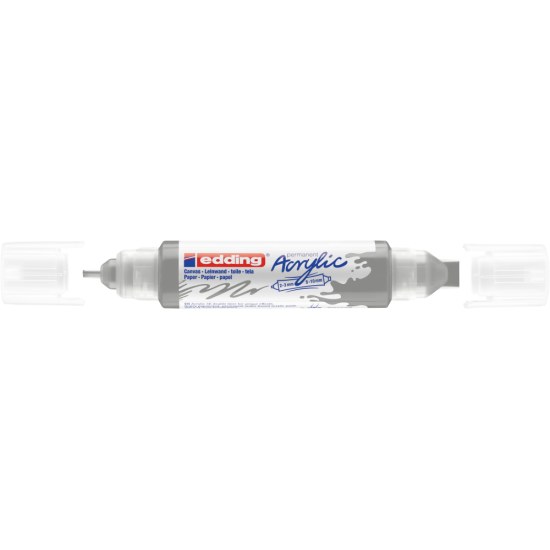 Akrila marķieris Edding 5400 2-10mm, divpusējs, nošķelts, sudraba