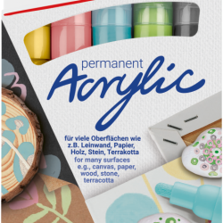 Akrila marķieru komplekts Edding 5100 2-3mm, 5 pasteļkrāsas