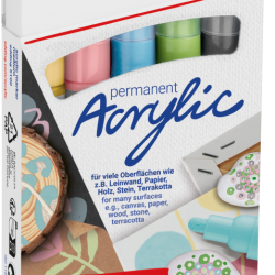 Akrila marķieru komplekts Edding 5100 2-3mm, 5 pasteļkrāsas