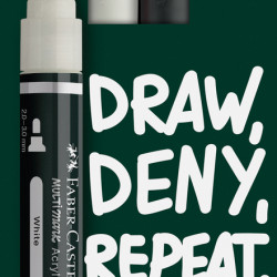 Akrila marķieru komplekts Faber-Castell Multimark Black and White, divpusēji, 1-3mm, 2 krāsas