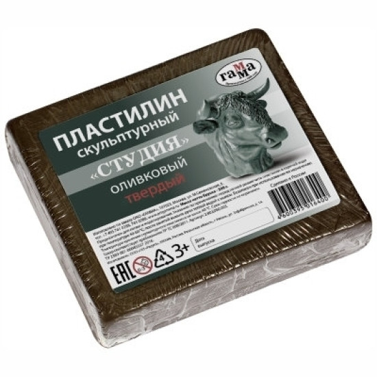 Пластилин STUDIJA Оливковый Твердый 0.5 кг