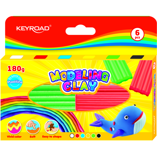 Пластилин Keyroad 6 цветов 180г в коробке