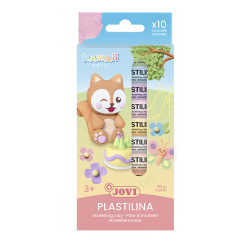 Plastilīns Jovi Kawaii 15g, 10 pasteļkrāsas