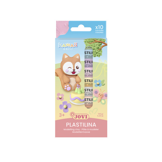 Plastilīns Jovi Kawaii 15g, 10 pasteļkrāsas