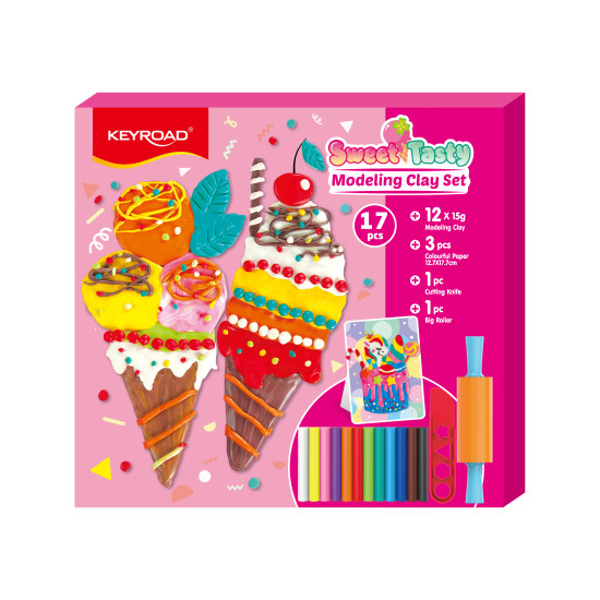 Пластилин Keyroad Sweet Tasty, С Инструментами и Бумагой, Multicolor