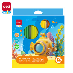 Plastiliin DELI 12-värvi, 240g