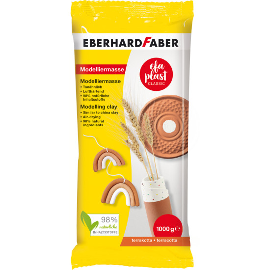 Самозатвердевающая глина EberhardFaber Classic 1кг Терракотовый