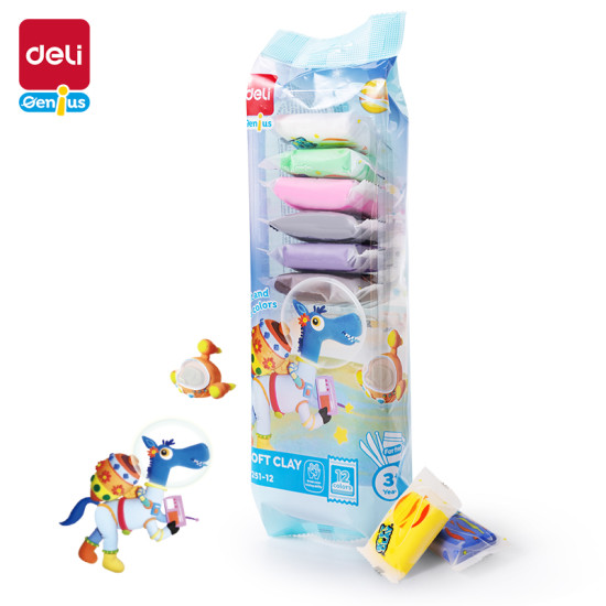 Modelleerimismass DELI 12-värvi