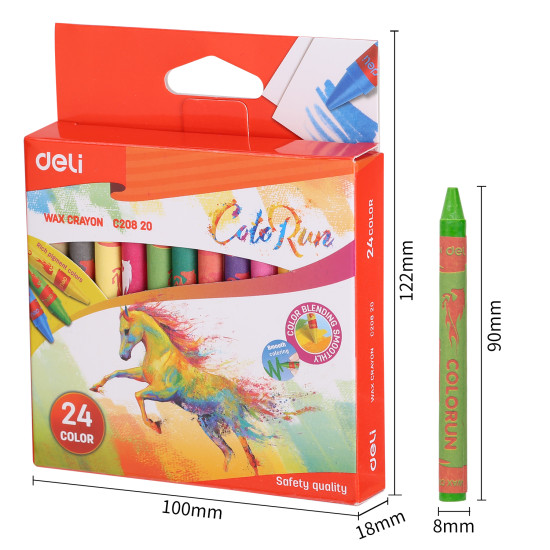 Восковые мелки Deli Colorun 24 цвета
