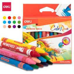 Восковые мелки DELI Colorun 12 ярких цветов