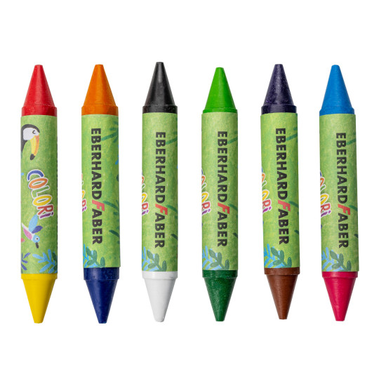 Восковые карандаши Eberhard Faber Colori Duo 6x12 водостойкие