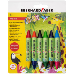 Vaska krītiņi EberhardFaber Colori, divpusēji, 6 krāsas