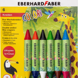 Восковые карандаши Eberhard Faber Colori Duo 6x12 водостойкие
